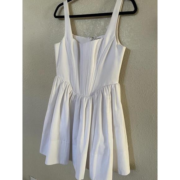 New Staud Landscape Corset Minidress In White Size 8 $450 - Picture 5 of 9